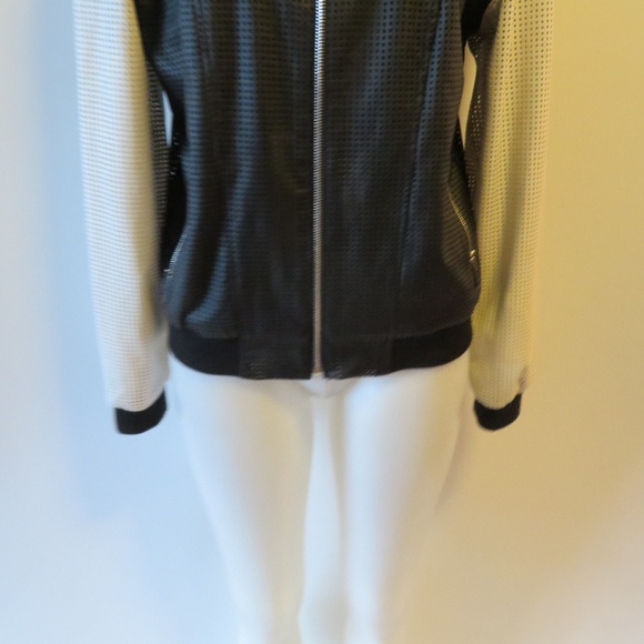 KENNETH COLE BLACK/WHITE PERFORATED JACKET M* - Picture 4 of 8